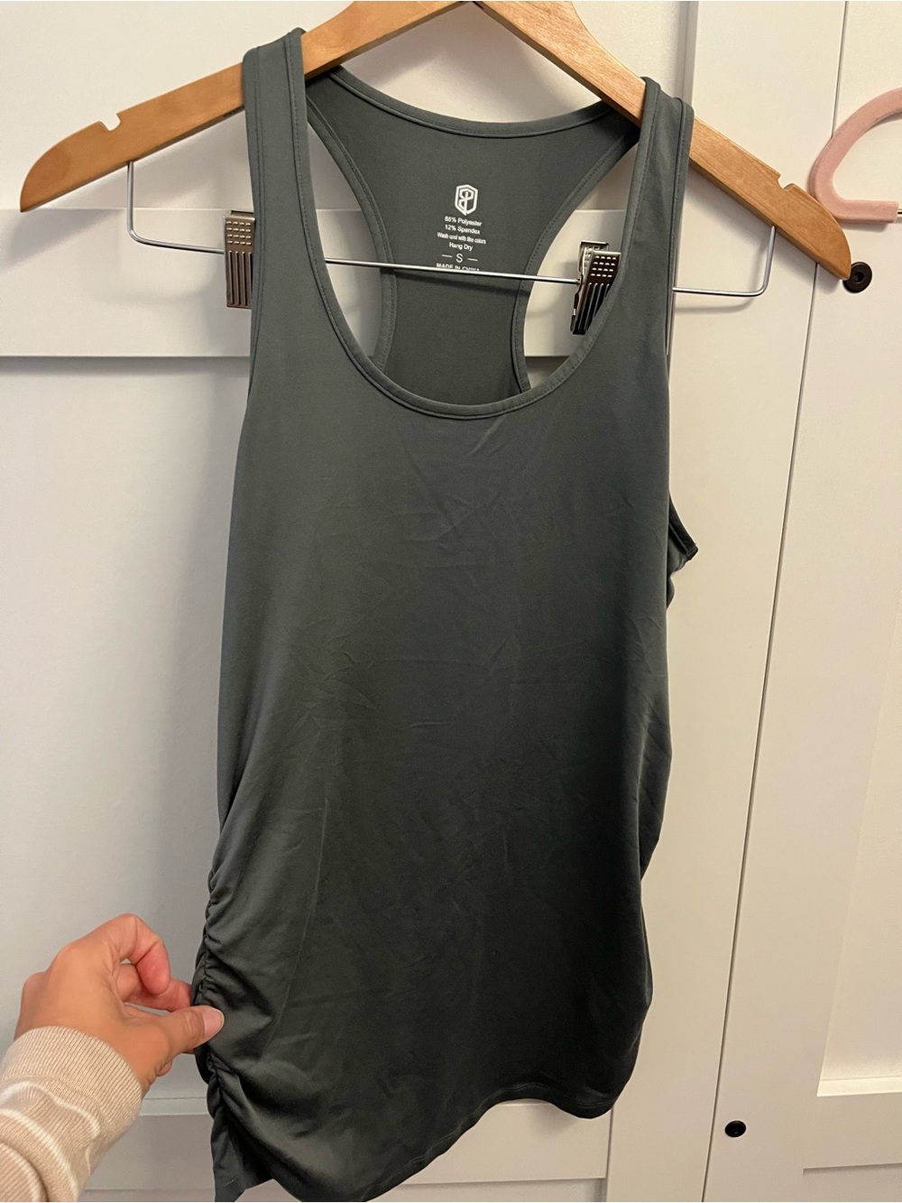 Born Primitive Maternity Gray Racerback Tank Top
